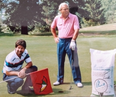 Hurley in the mid-80s with Arnold Palmer, a longtime friend and business partner.