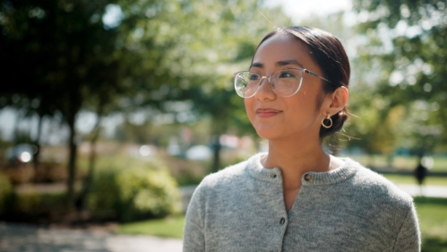 Jodiefoss Ramos, a nursing major and cadet in the Rutgers Air Force ROTC program at Rutgers–New Brunswick