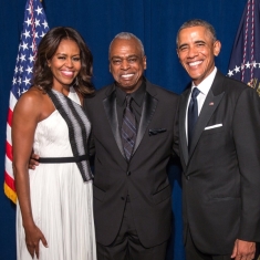 Wade Henderson with the Obamas